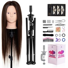 Neverland Tete a Coiffer Professionnel avec Trépied, 60 Vrai Cheveux Humains ...