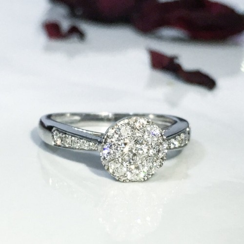 14k blanc rond anneau - rond,