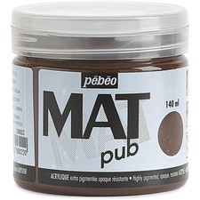 [256022] Pébéo Pot 140ml Peinture Acrylique MAT pub OMBRE BRUL