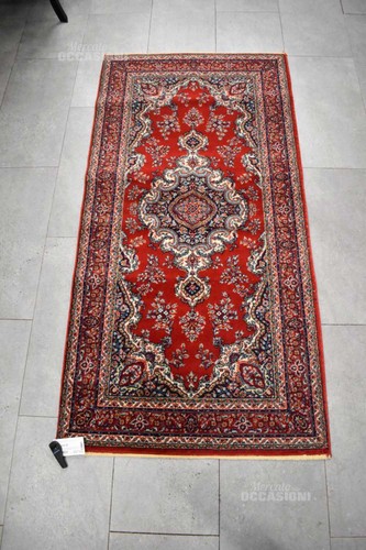 Tapis rouge ciel bleu laine - rouge,