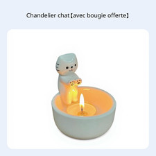 Photophore chat en céramique