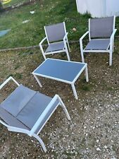 Ensemble de salon de jardin 4 pièces avec structure en aluminium