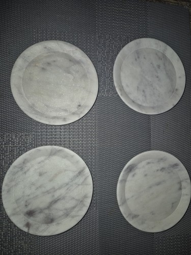 Round marble stone coaster - marble, set