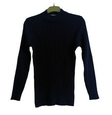 Pull côtelé noir à col montant. 1 2 3 Un deux trois. Laine. Acrylique. T 34 / 36