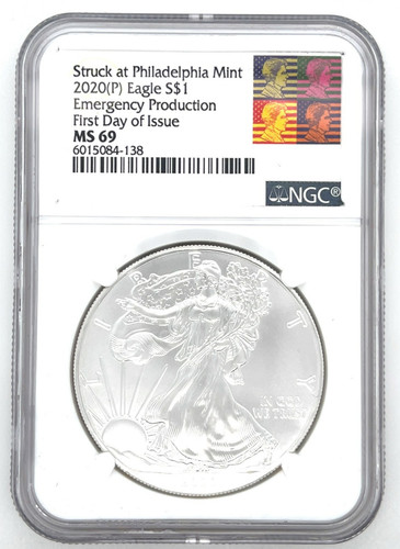 2020 argent américain - 2020-p, aigle