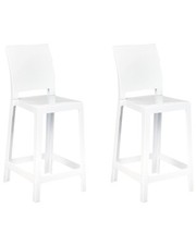 Lot de 2 Chaises de Bar Blanches Hautes pour Cuisine Moderne Wellington