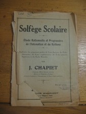 Solfège Scolaire J Chapiet 1929