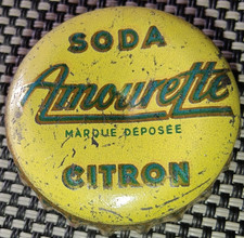 Ancienne Capsule Soda AMOURETTE Citron • intérieur Liège kronkorken kapsel