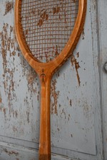 Ancienne raquette tennis bois Diane cordage boyau chanfreins arrondis
