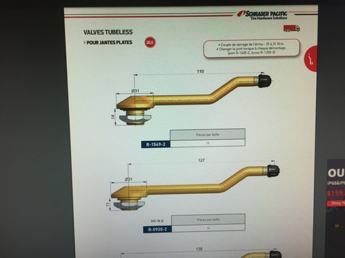 Valve pour jante plate - , camion