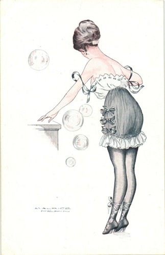 Cpa erotic artist - erotic,, signed