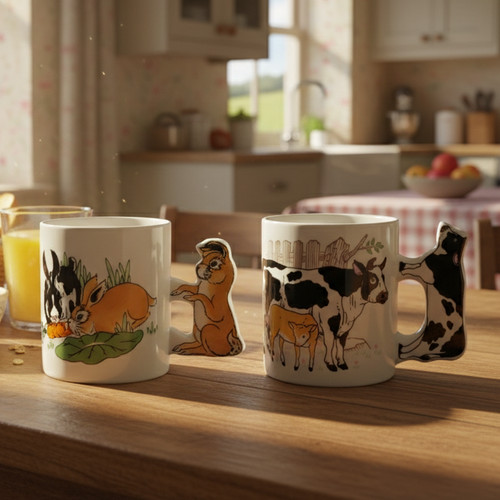 Lot mugs animaux vache - lot, &
