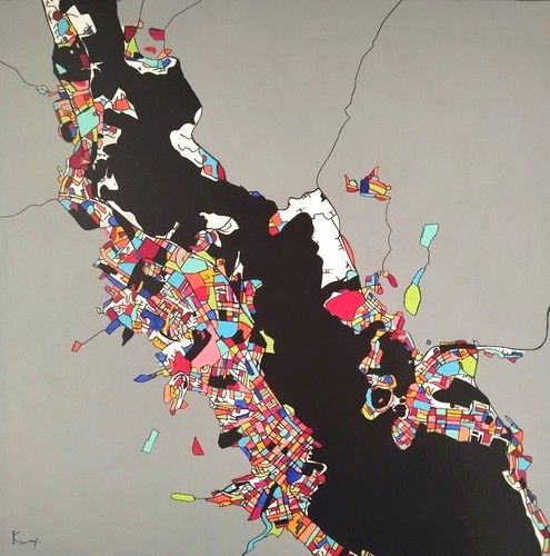 Tableau peinture carte - tableau,, peinture,