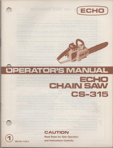Echo chain saw operator - chain, operator"s