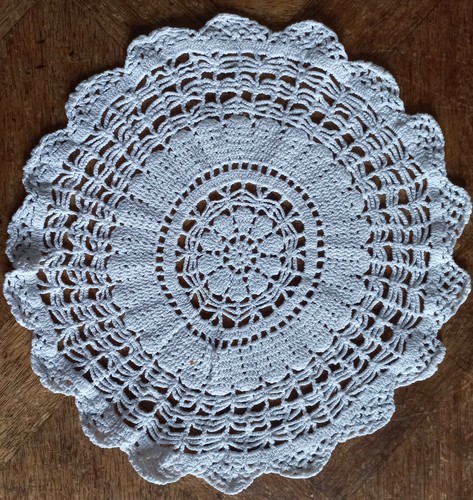 Napperon rond blanc ancien - rond,