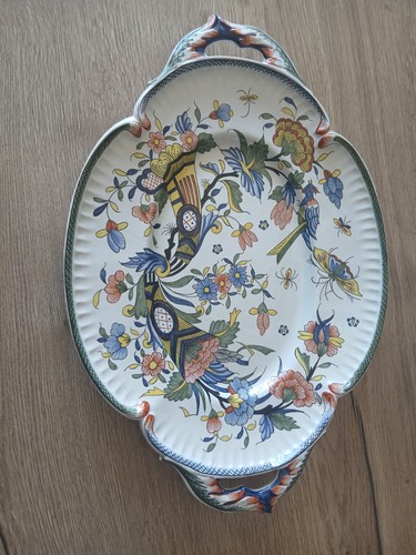 Ancien plat ovale faïence - ancien, en