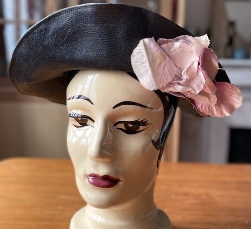 Chapeau vintage capeline - capeline, noire
