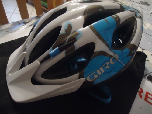 Casque velo blanc bleu - casque, et