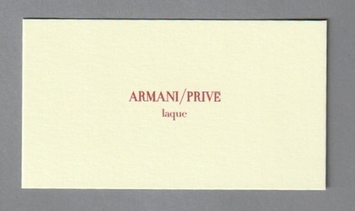 Carte publicitaire armani - -,