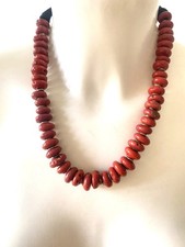 collier perles Pierre rouge