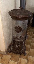 POÊLE À BOIS / CHARBON GODIN BRUN GRIS ANCIEN VINTAGE TRÈS BON ÉTAT