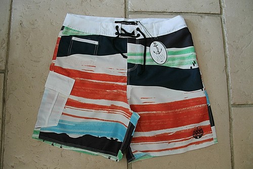 Short bain surf barriolé - bain,
