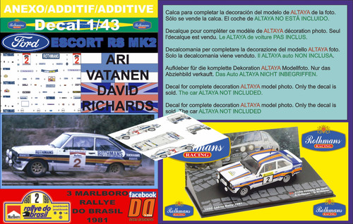 Anexo decal ford - decal, 1/43