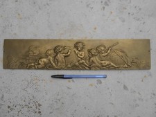 Ancien bas relief plaque fronton bronze bacchanale enfants putti Ange  Sciences