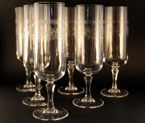 Flutes champagne cristal - 6, à