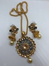 Indian Pakistani Necklace Party wear Pearl Earring Set