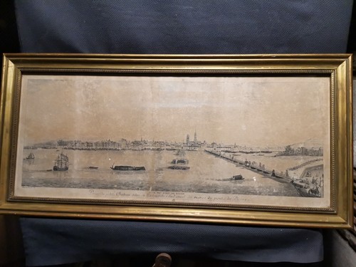 Gravure ancienne vue port - du,