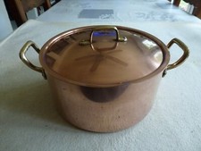 SUPERBE FAITOUT AVEC COUVERCLE INOX ET CUIVRE