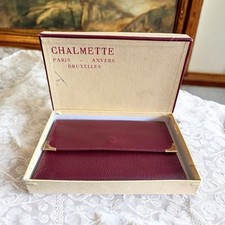 Protège-Passeport / Étui Vintage de Luxe – Cuir Bordeaux – Chalmette Paris