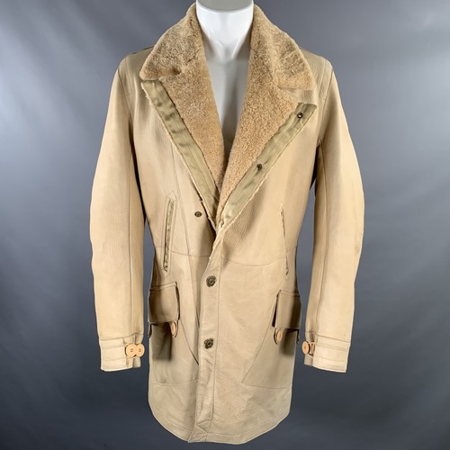 Manteau cuir chameau - cuir,