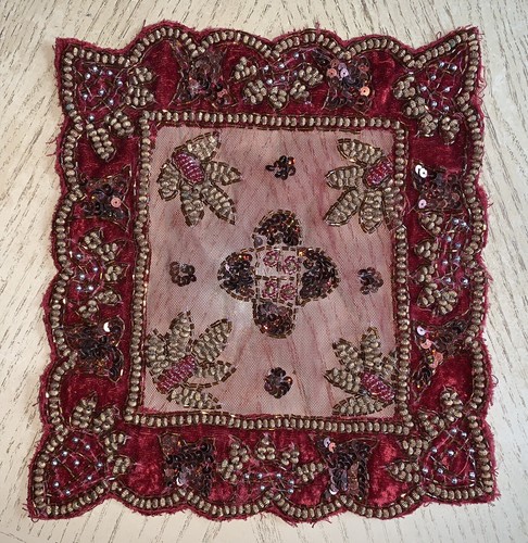 Vintage red velvet hand - vintage,