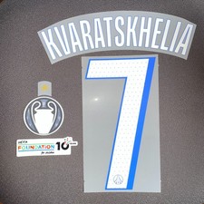 Flocage Kvaratskhelia PARIS PSG 2025 2026 Home UCL - Nameset Patch officiel