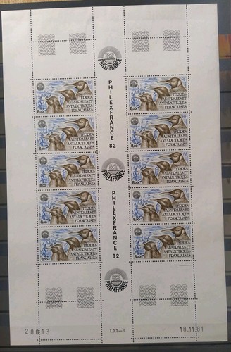 Feuille timbres taaf poste - 10,