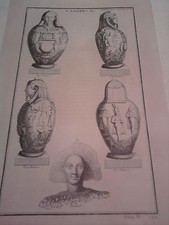 GRAVURE ANCIENNE D'EPOQUE CANOPES LA CHAUSSE BENZEL FORMAT 23.5 x 38 cm