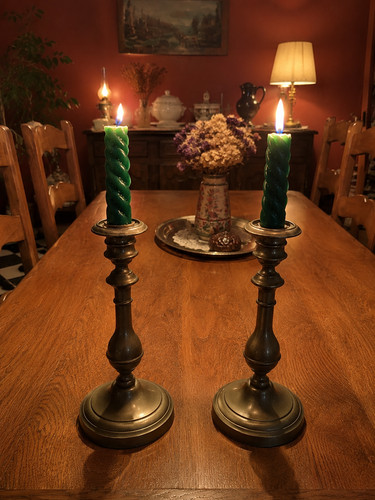 Paire chandeliers anciens - paire, de