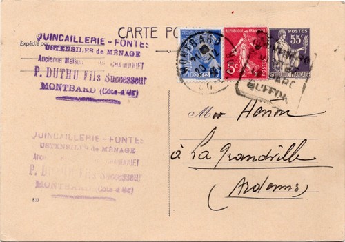 Carte postale entier - postale,