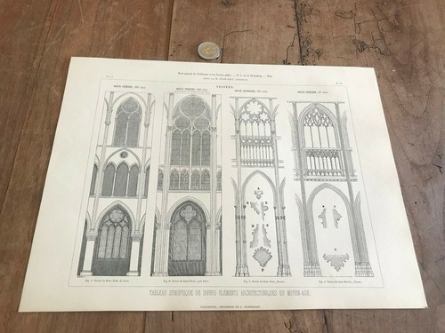 Gravure ancienne architecte - ancienne,