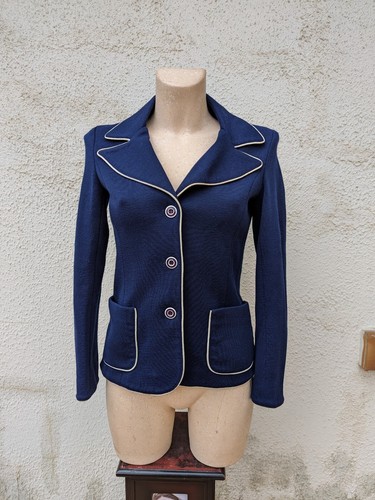Veste courte vintage - , bleu
