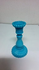 Bougeoir bleu opaline ancien