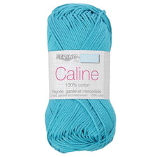 Fil à tricoter Caline Bleu turquoise  100% coton peigné gazé mercerisé Amigurumi