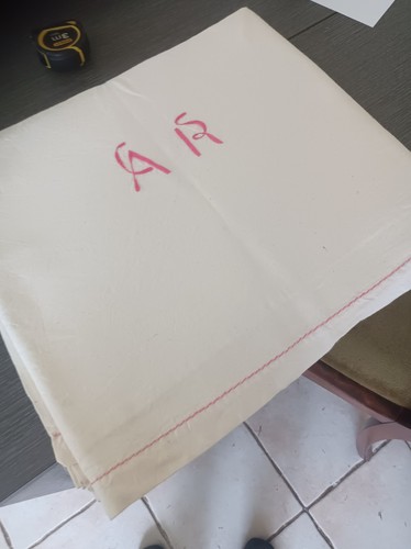 Drap brodé lin avec - brodé,,