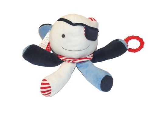Doudou peluche pieuvre bleu - doudou,