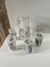 CABU pichet et 5 verres modèles danse musique Musicien Vinatge Deco Collection