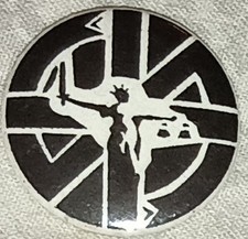 Badge UK Anarkopunk CONFLICT Logo Antiwar Anarchy Punk