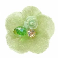Bague VERTE Fleur perle et