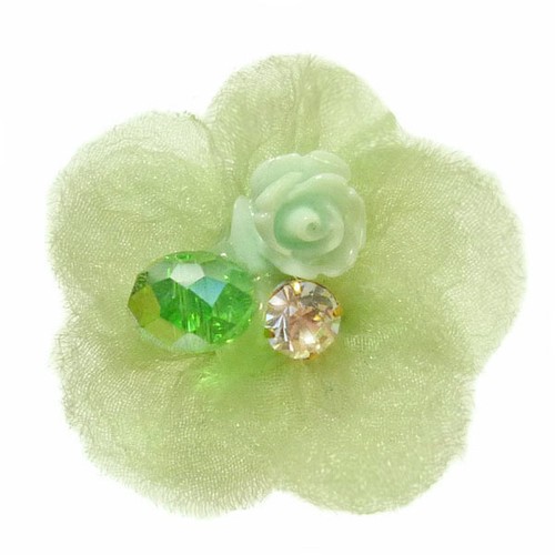 Bague verte fleur perle - verte,